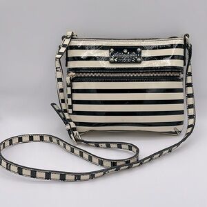 KATE SPADE NEW YORK
Black and White Stripe
Patent Leather Crossbody